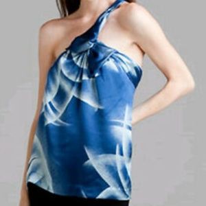 NWT BCBGMaxAzria One Shoulder Silk top - Size S
